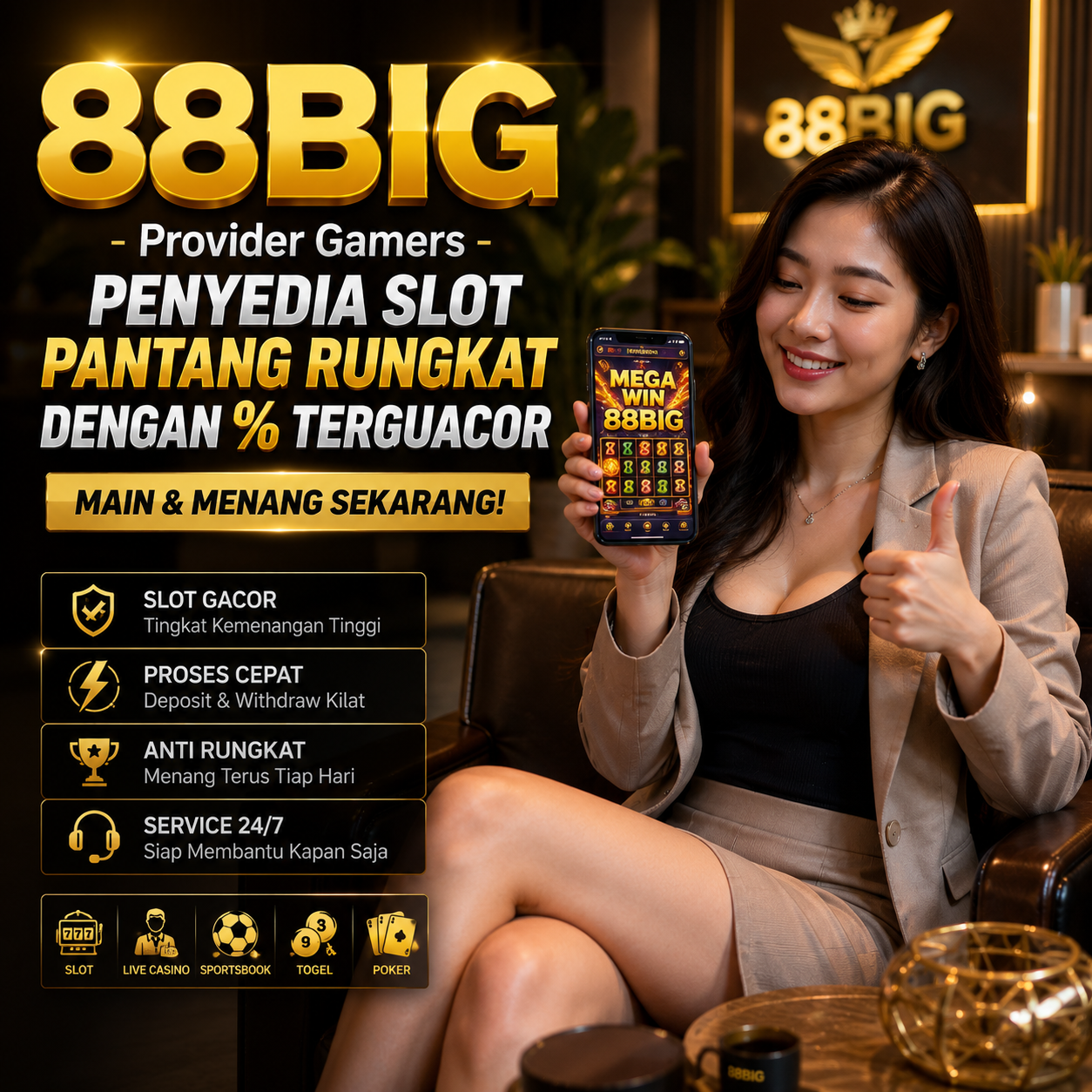 88BIG - Provider Gamers Penyedia Slot Pantang Rungkat Dengan % TerGuacor